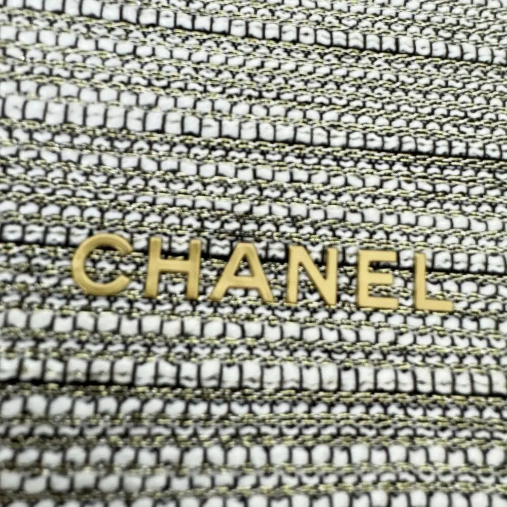 CHANEL textured silver